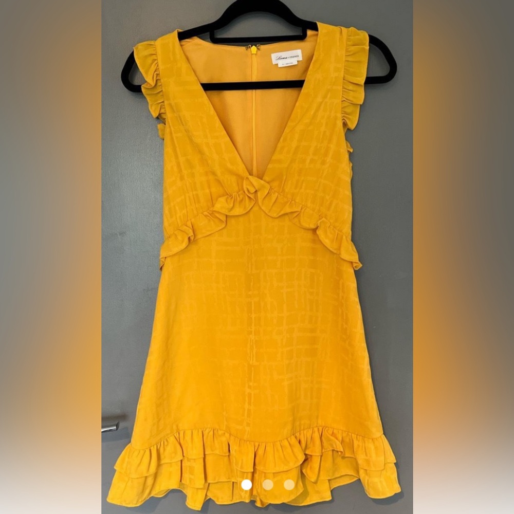Lovers+Friends Marigold deep v-neck ruffled mini dress